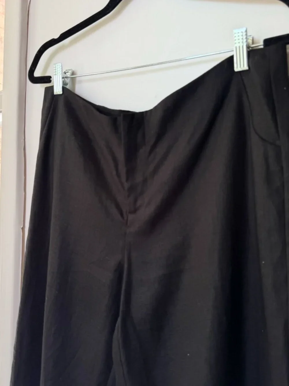 NWT Reformation Vida Linen Low-Rise Pants Black 8